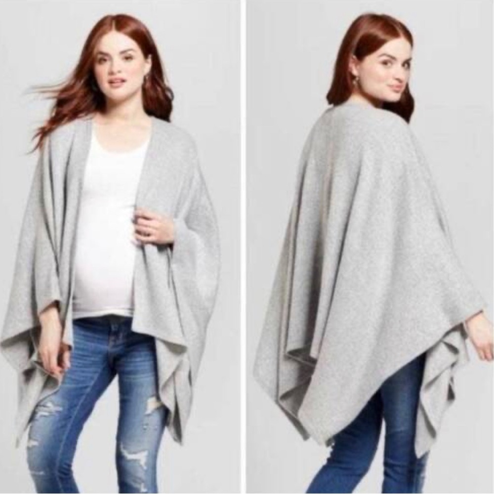 Isabel maternity gray sweater poncho